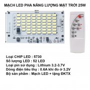 Bộ mạch đèn LED năng lượng mặt trời 25W gồm mạch và remote Bộ mạch đèn LED năng lượng mặt trời 25W gồm mạch và remote